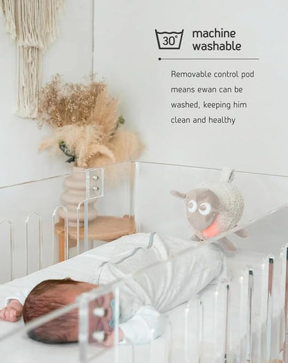 Sweet Dreamers, Rechargeable Ewan Deluxe, Beige | Baby & Toddler White Noise Sound Machine | Cry Sensor & Nightlight | 10 Soothing Sounds | Continuous or Timer Playback | Machine Washable