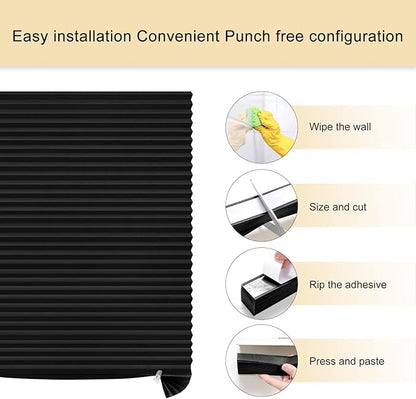 Window Blinds Cordless Blackout No Drill Cut to Size Clip On Stick On Self Adhesive Temporary Blinds Pleated Paper Blinds for Windows Doors Shades for Home Nursery Bedroom Kitchen Bathroom