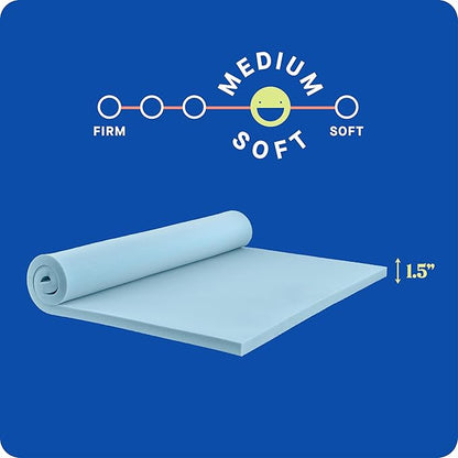 Sealy Dreamlife 1.5” Gel Memory Foam King Mattress Topper with SealyComfort Gel Foam, 1 Year Limited Warranty, Made in The USA