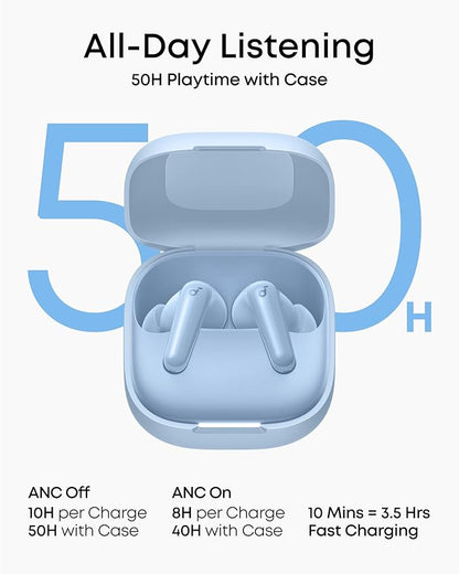 Soundcore P31i by Anker, Real-Time Adaptive Noise Cancelling, Hi-Res Sound, Translation Earbuds, 50H Playtime, Wireless Earbuds, Bluetooth Earphones, Spatial Audio, Fast Charging, IP55