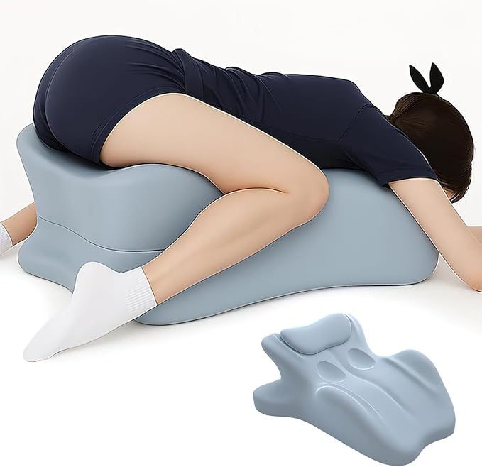 Multifunctional Pillow, Featuring Breathable Memory Foam Waist Support, Large Size with high Resilience, Provides Comprehensive Support，for All Postures (Blue)