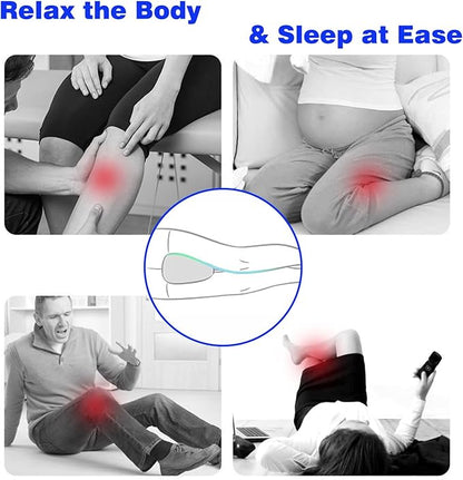 Hip Alignment Pillow for Side Sleepers – Memory Foam Knee Pillow for Sciatica & Hip Pain Relief, Smooth Spine Leg Support Cushion for Pregnancy, Seniors, and Recovery (Grey)