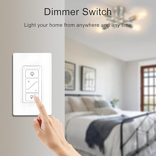 GREENBELL Dimmer Switch with Wireless Remote Control, Single Pole Smart Switch Light Switch Support 2.4G&5G Compatible with Alexa 2 Pack