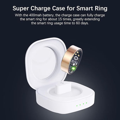 Smart Rings for Women Men, Fitness Ring with Heart Rate, BloodOxygen, HRV, Pressure, Sleep Tracker, Step Tracker, No Subscription Fee, lP68 Waterproof Smart Ring for iPhone & Android (Gold 10#)