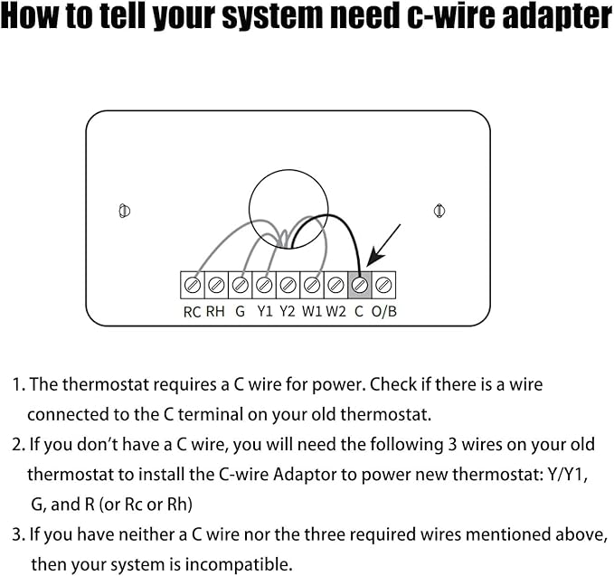 WiFi Smart Thermostat for House with C-Wire Adapter, Programmable Thermostat Compatible with Alexa and Google Assistant,Remote Control Tuya/Smart Life, Energy Saving, C-Wire Require