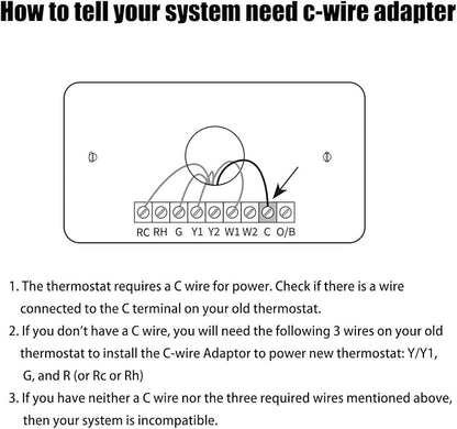 WiFi Smart Thermostat for House with C-Wire Adapter, Programmable Thermostat Compatible with Alexa and Google Assistant,Remote Control Tuya/Smart Life, Energy Saving, C-Wire Require