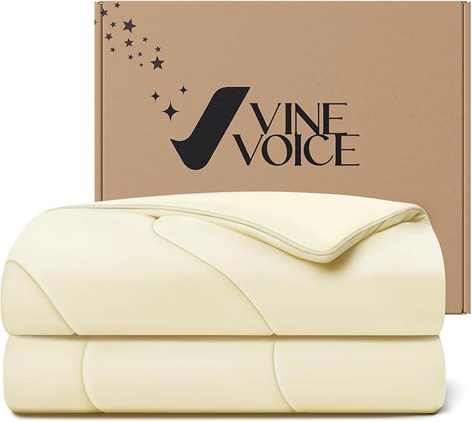 Cooling Blanket Comforter Hot Sleepers Full/Queen Soft Cooling Blanket, Double-Sided Cool Bedding for Night Sweats, All-Season Lightweight Comforter(90 * 90inch, Snow Ivory)