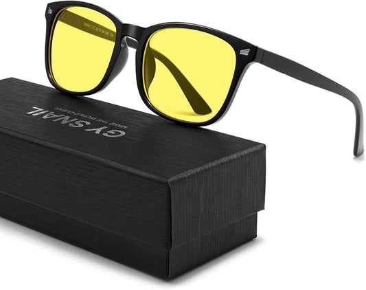 Gysnail Blue Light Blocking Computer Glasses Men/Women, Eye Fatigue Relieve & Better Sleep, Blue Blocker Gaming Glasses