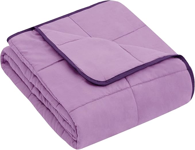 yescool Weighted Blanket (5 lbs, 36" x 48", Purple) Cooling Heavy Blanket for Children Aged 5 and Above, 40-60 lbs, Throw Size Breathable Blanket with Premium Glass Bead, Machine Washable