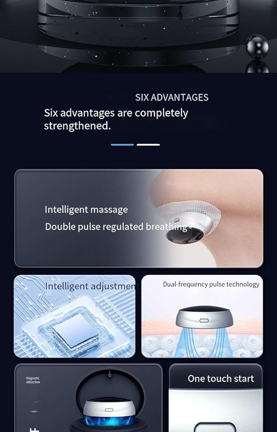 Compact Wireless Charging Case, Black，Electric Sleep Apnea Device, Good Sleep,Type C Rechargeable, Portable, Throat Pulse Stop Snoring Device,Electric Snoring Corrector