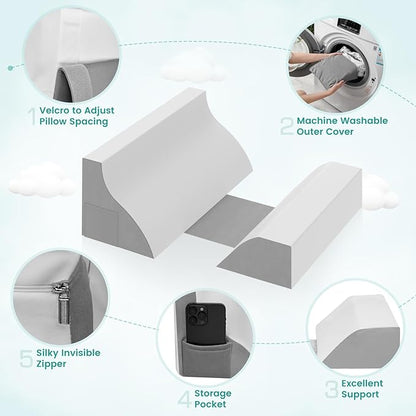 Side Sleeping Trainer Anti Snoring Devices, Anti snoring Pillow 3-Set Solution, Alleviate Snoring by Relaxed Throat Tissues, Lightweight & Comfortable