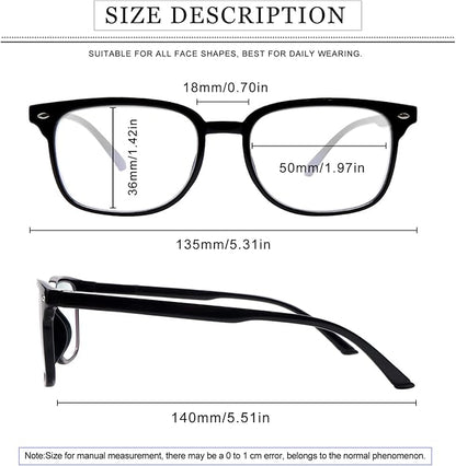 5 Pack Reading Glasses Blue Light Blocking for Women,Computer Readers with Spring Hinge