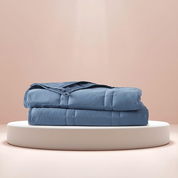 Baloo Weighted Blanket for Adults 20 lb (Dusk, 60"x80") | Cool & 100% Cotton | Machine Washable & Dryer Safe | Glass Microbead Fill