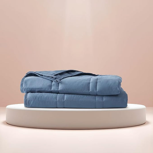 Baloo Weighted Blanket for Adults 20 lb (Dusk, 80"x87") | Cool & 100% Cotton | Machine Washable & Dryer Safe | Glass Microbead Fill