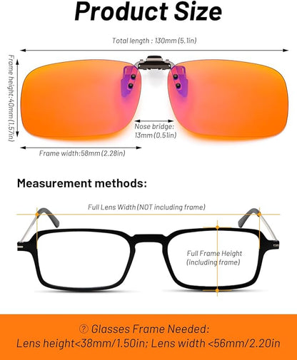 Blue Light Clip-On Glasses for Over-Eyeglasses | Anti-Fatigue Gaming & Computer Use | Lightweight & Universal Fit