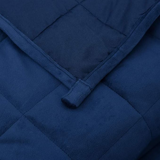vidaXL Weighted Sleep Blanket in Blue - 13.2 lbs, Brushed Polyester Microfiber Fabric, Breathable & Durable with Filling
