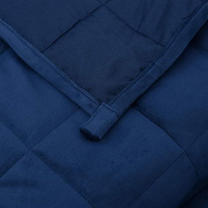 vidaXL Weighted Blanket Blue – Dual-Sided Fabric, Non-Toxic Glass Bead Filling, Designed for Even Weight Distribution, Easy Attachment to Duvet Cover – 54.3"x78.7" and 22 lb