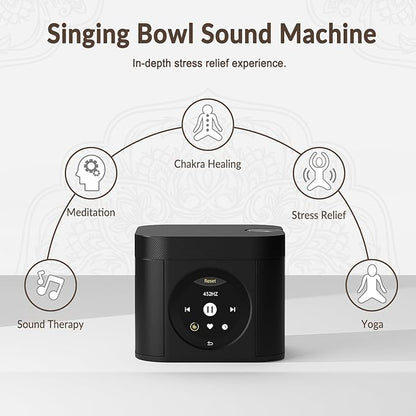 Kipcush Sleep Sound Machine - Dual Speakers, Tibetan Singing Bowls, 19 Soothing Tones, 20 White Noises, Visual & Auditory Breathing Guides | Deep Sleep, Anxiety Relief, Meditation, Rechargeable