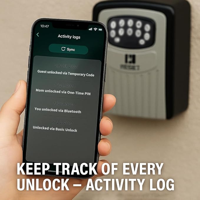 RESET-104 Bluetooth Key Lock Box – Weather-Resistant, IPX5,Durable Metal Construction, Backlit Keypad, Preset 6-Digit Code, Customizable to 8–10 Digits, Ideal for Outdoor Home or Office Use