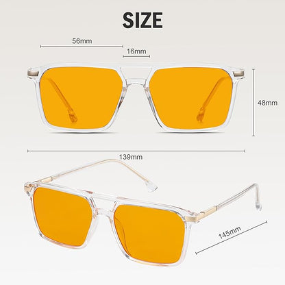 Amber 99% Blue Light Blocking Computer Reading Glasses Orange Lens for Better Sleep, Eye Strain Men Women Sun Readers