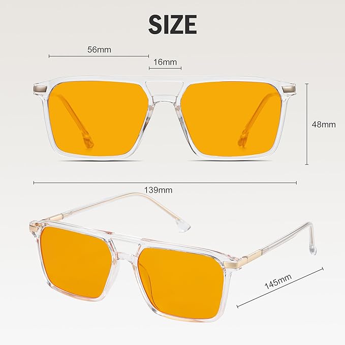Amber 99% Blue Light Blocking Computer Reading Glasses Orange Lens for Better Sleep, Eye Strain Men Women Sun Readers