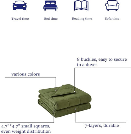 BB BLINBLIN Weighted Blanket Heavy Blanket for Cool & Restful Sleep, Premium Soft Material and Glass Beads (Veridian Green, 60''x80'' 17lbs), Suit for Adult (~160lb) Use on Queen/King Bed