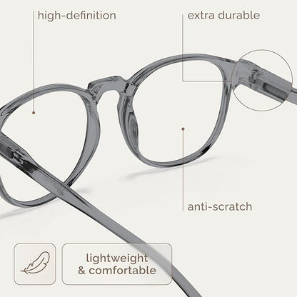 IBOANN Chic & Comfy Blue Light Glasses for Women - 3-Pack Round Frames, Screen-Ready Style with UV Protection Coating