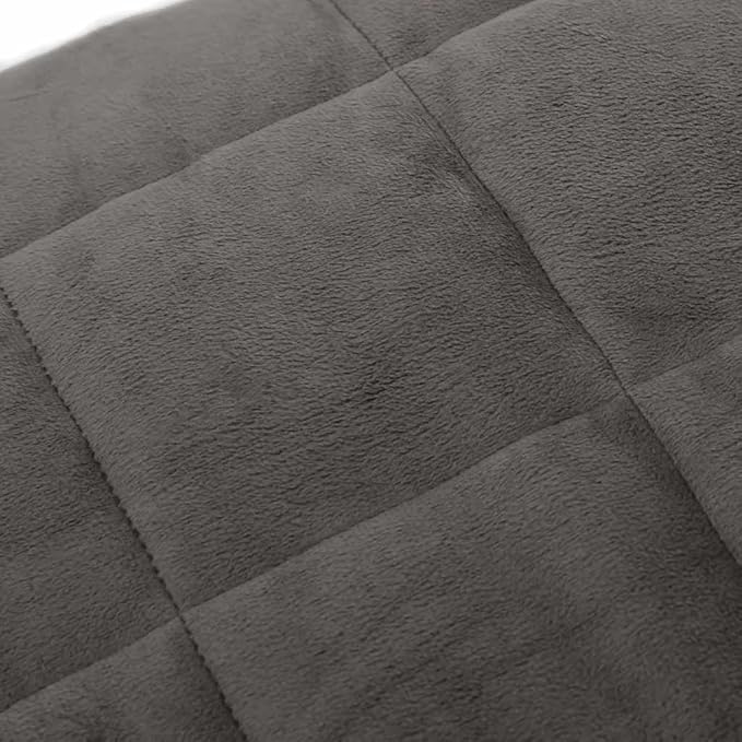 Weighted Blanket Grey 100% Brushed Polyester Microfiber King Size 86.6x92.5 Inches 33.1 lb for Anxiety Relief and Deep Sleep, Breathable Fabric with Even Weight Distribution