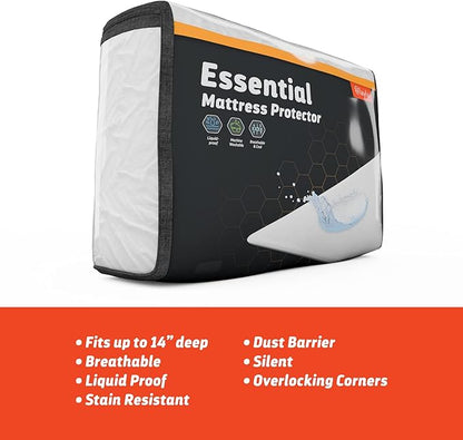Layla Mattress Protector, Liquid Proof Mattress Pad Barrier | Breathable Waterproof Bed Encasement That Sleeps Cool | 3 Models for a Custom Sleep Experience | Size King - Essential Protector