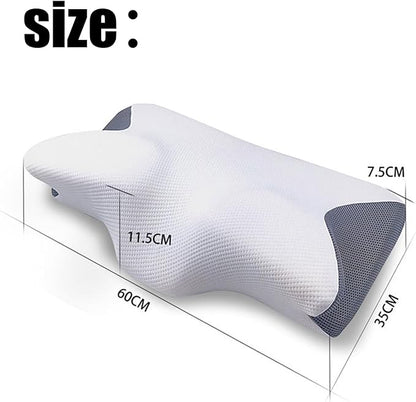 Pillows for Sleep Apnea, Hollow Design Odorless Orthopedic Cervical Pillow, Memory Foam Pillow for Neck, Neck Support Pillows for Sleeping, Neck Elevation(White)