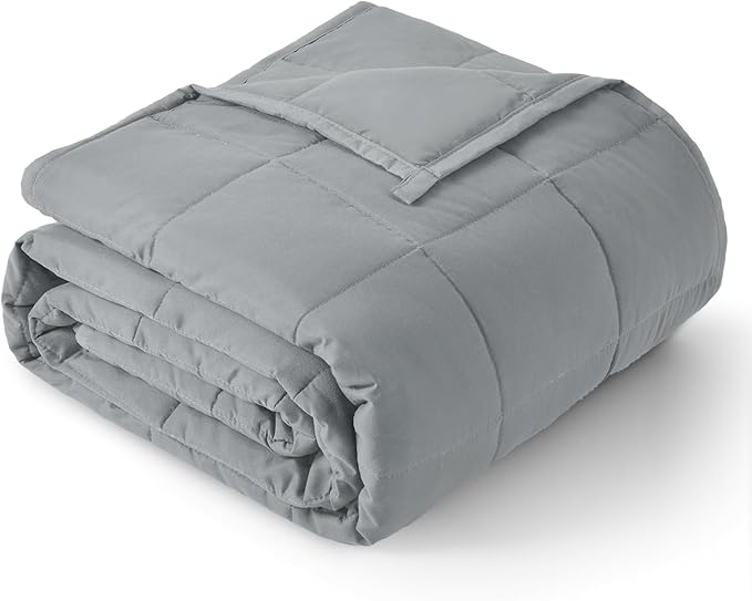 Topblan Weighted Blanket 10 pounds, Soft Cooling Weighted Blanket Twin Size for Adults and Kids, Breathable Comfort Blanket with Premium Glass Beads for Bed Sofa All Season, 48 x 72 inches, Grey