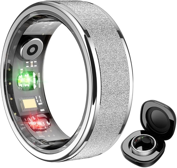 R10 Smart Ring, Smart Health Ring for Women, Features Heart Rate, Blood Oxygen, Sleep Monitoring, Pedometer, and Fitness Tracker, No Subscription Fee. (Silver, 10#)