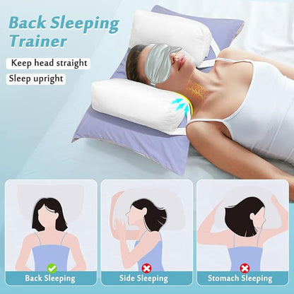 AOSSA Beauty Pillow for Back Sleeping – Anti-Wrinkle Aging Pillow, Head Support Trainer for Upright Sleep & Post-Surgery Recovery, Face Up Positioning Pillows for Wrinkle Prevention (White)