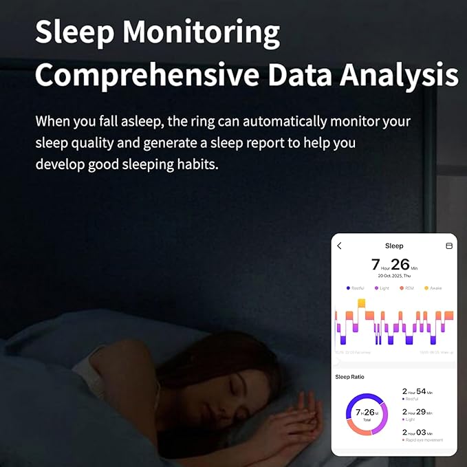 Smart Ring for Women Health Ring Fitness Tracker with Heart Rate Monitor Sleep Monitoring Pedometer Calorie for Android iOS