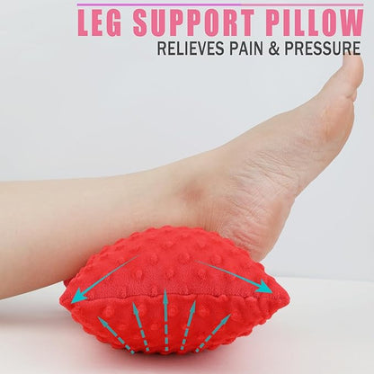 1 Pcs Soft Knee Pillow for Side Sleepers, Pressure Pillows Between Legs 11"x7" Small Knee Pillow Joints Cushion for Sleeping Hip and Back Pain, Minky Dot Red