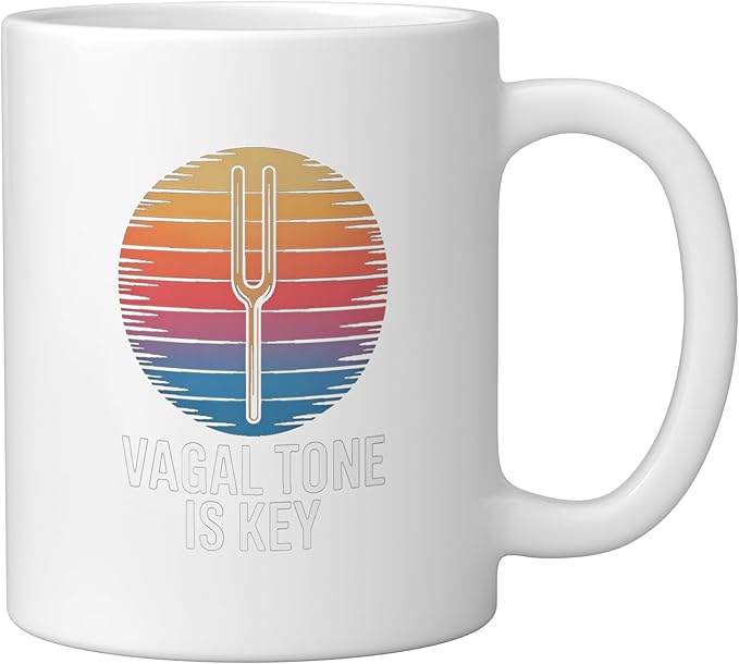 Relaxation Breathing Stress Vagus Nerve Stimulation Anatomy Ceramic Mug, White