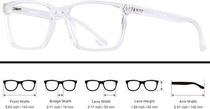 ANDWOOD Blue Light Blocking Glasses Men Women Computer Filter Large Frame Bluelight Blocker Anti Blue Ray Lightweight AR002