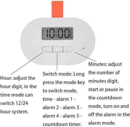 Electronic Pill Box Intelligent Remind Elderly Timed Voice Alarm Clock Medication Reminder Dispensing Portable