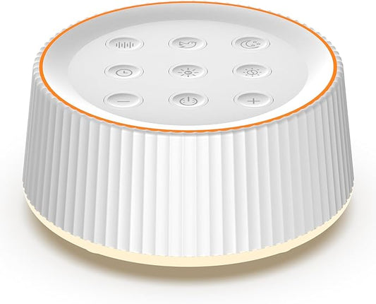 Kipcush White Noise Machine for Sleeping Baby Adults – Sound Machine with 8 Night Light Colors, Tap Control, 6 Timer Settings, Auto-Off & Memory, Portable Sleep Soother for Home & Travel