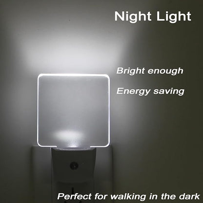 2 Pack 0.5W Plug in LED Night Light with Dusk to Dawn Sensor Daylight Cool White