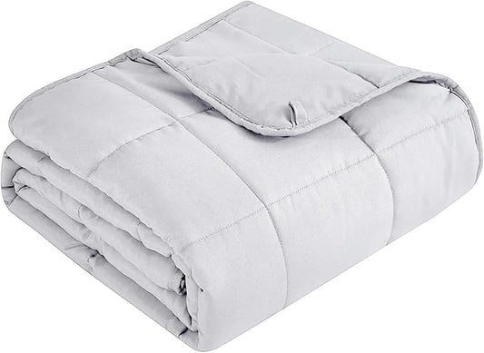 Topcee Weighted Blanket for Adults (15lbs 48"x72"), Minky Dots Heavy Blanket for Woman, Man Sleeping, Soft, Cozy and Cooling Weighted Throw Blankets, Machine Washable, Grey
