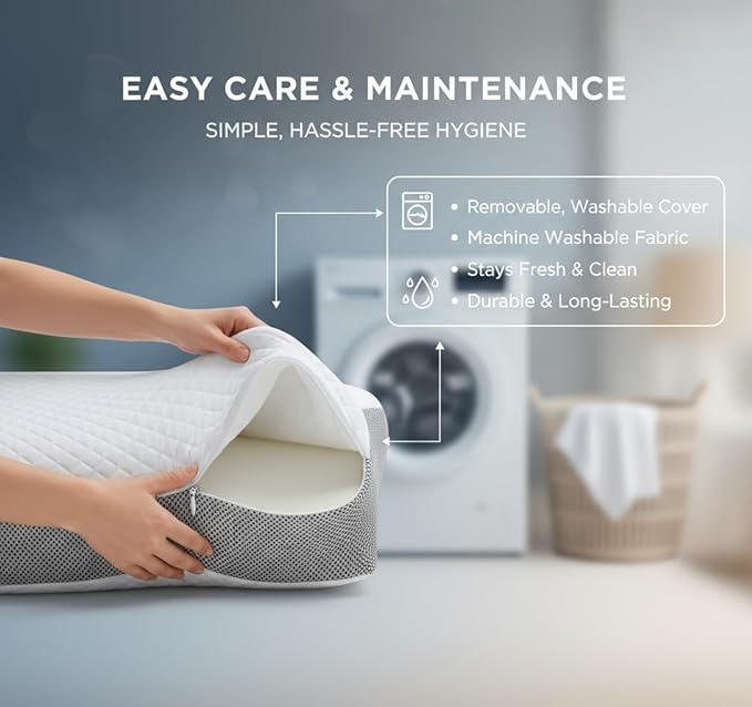Sleep Apnea Pillow, Relief Technology Pillow, Premium Memory Foam Cervical Pillows for Neck Pain Relief, Neck Support Ergonomic Pillows for Side, Back, Stomach Sleeper
