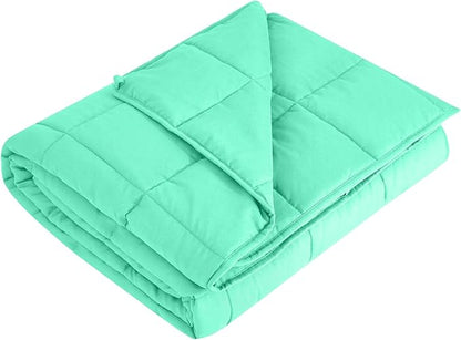 L'AGRATY Weighted Blanket - 60"x80" 20lbs Cooling Breathable Heavy Blanket Microfiber Material with Glass Beads for Adult All-Season Summer Fall Winter Soft Thick Comfort