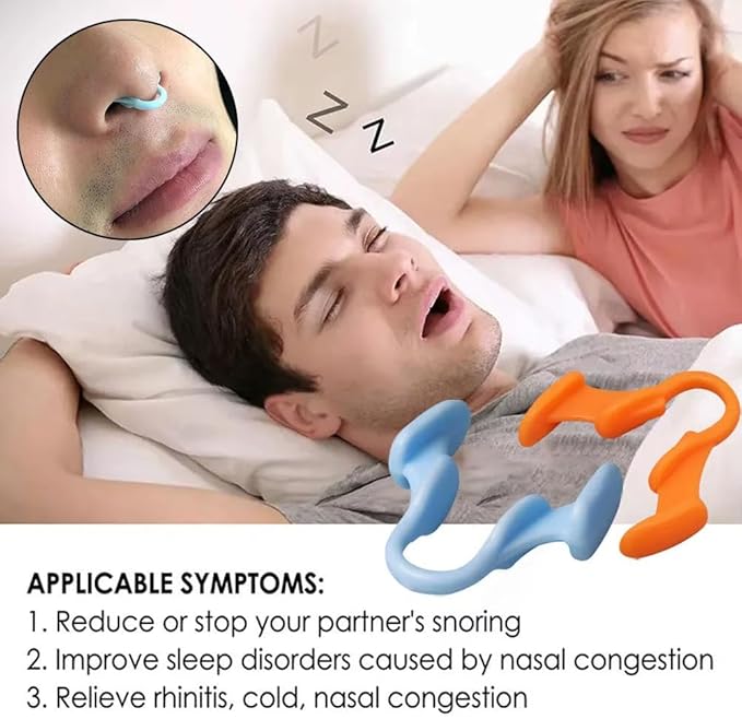 2pcs Mini Stop Snoring Device – Silicone Nose Clip, Anti-Snoring Aid for Better Sleep, Comfortable & Reusable Snore Relief