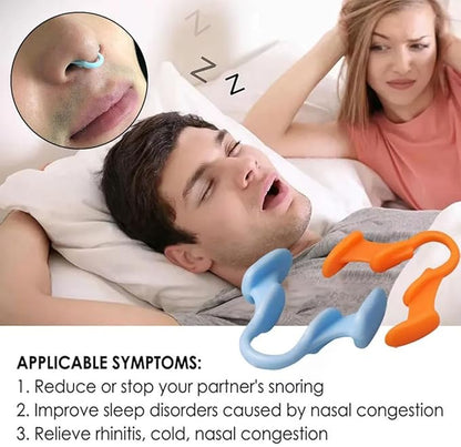 2pcs Mini Stop Snoring Device – Silicone Nose Clip, Anti-Snoring Aid for Better Sleep, Comfortable & Reusable Snore Relief