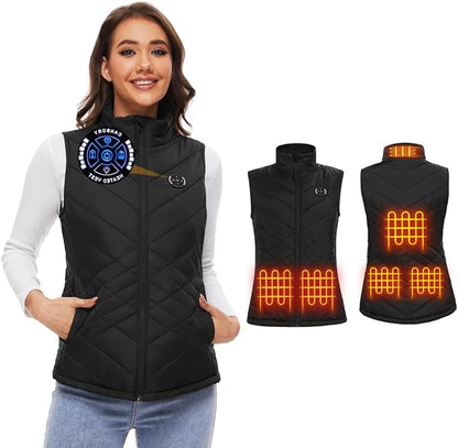 Womens Heated Vest, 5IN1 Smart Controller Electric Heating Jacket Coat Vests, Not Included Battery Pack