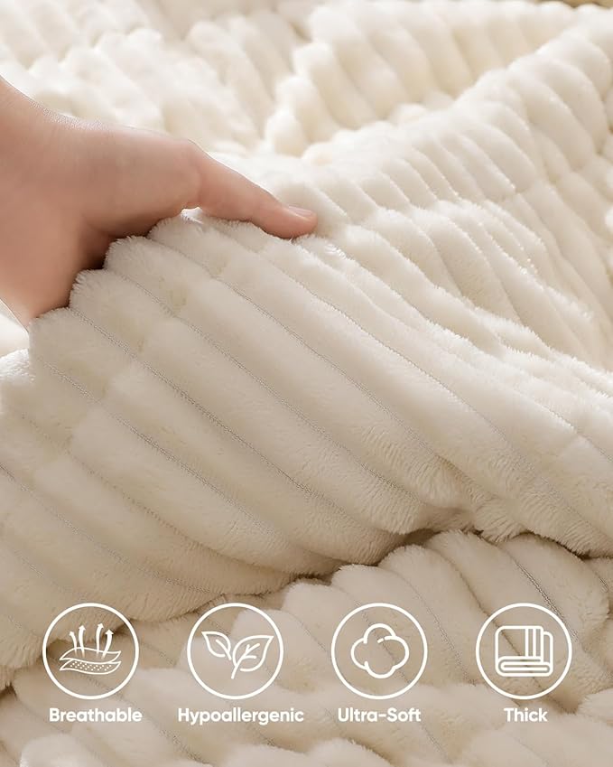CYK Weighted Blanket Adults 20 Pounds Queen Size 60"x80" - Dual-Sided Fleece & Sherpa Blanket - Heavy Plush Flannel Winter Warm Blanket for Bed and Couch