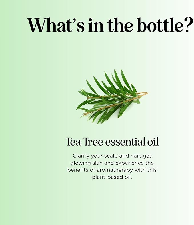 Pure Tea Tree Oil for Hair Skin and Nails - 100% Pure Undiluted Tea Tree Essential Oil with Dropper for Topical Uses Aromatherapy Diffusing and Home and Beauty DIYs - Vegan and Cruelty Free (1 Fl Oz)