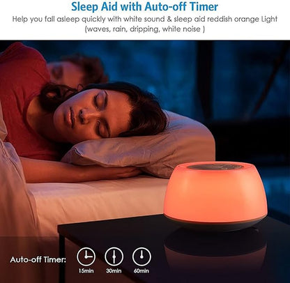 Alarm Clock Wake Up Light, Smart Home LED Bed Head Colorful Simulated Sunrise Nature Ambient Light Alarm Clock Help to Sleep Dimmable Night Light Table Clock