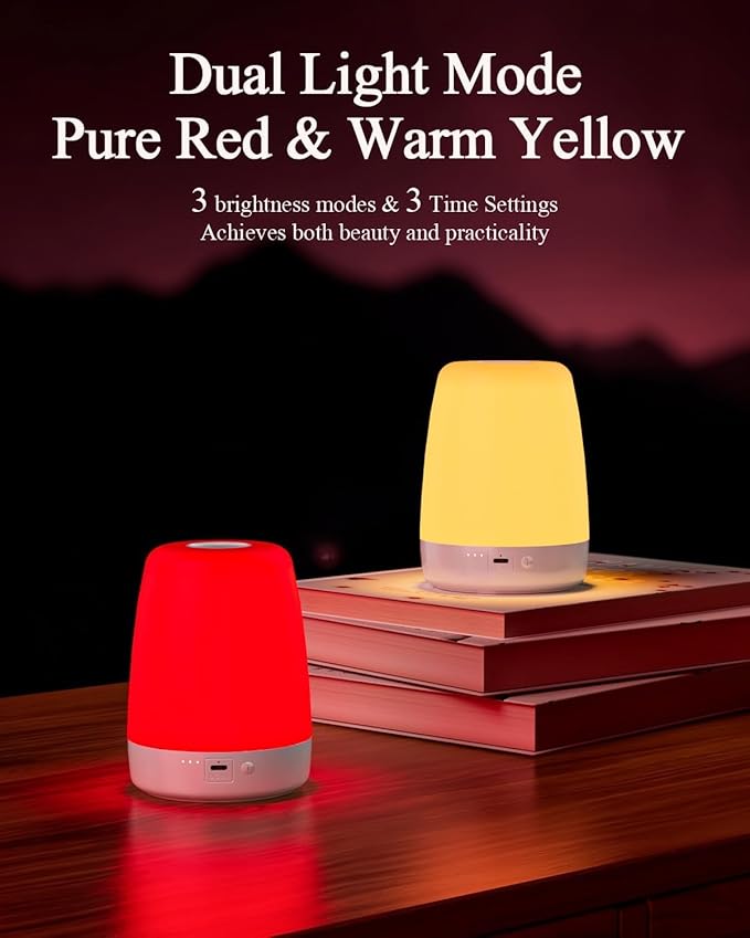 Baby Red Light Night Light: 670m Red Light Therapy for Sleep in Bedroom & Nursery - Stimulates Melatonin Production for Deeper Sleep for Adults & Kids (White)